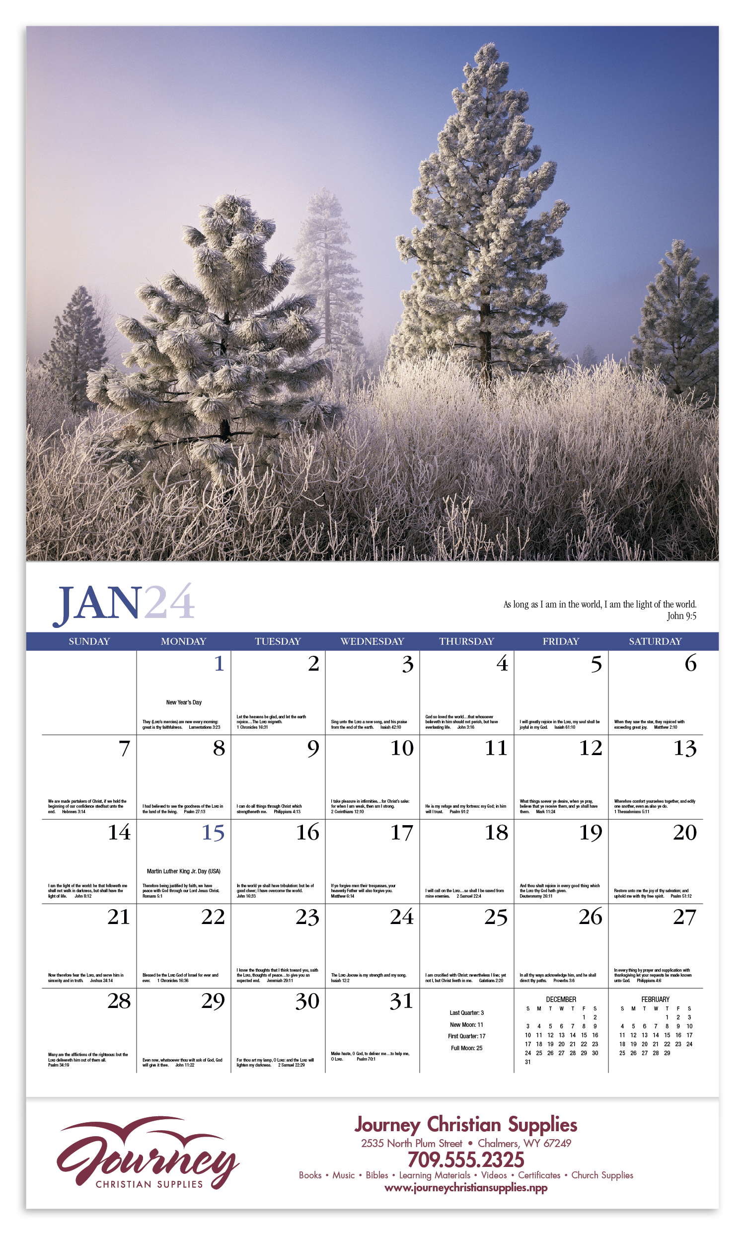 Custom Printed Reflections Universal Appointment Wall Calendars