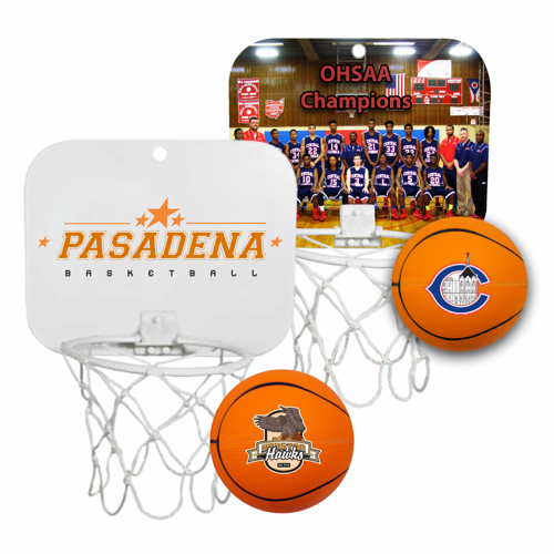 custom imprinted mini basketball backboards