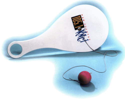 [photo of a paddle and paddle ball]