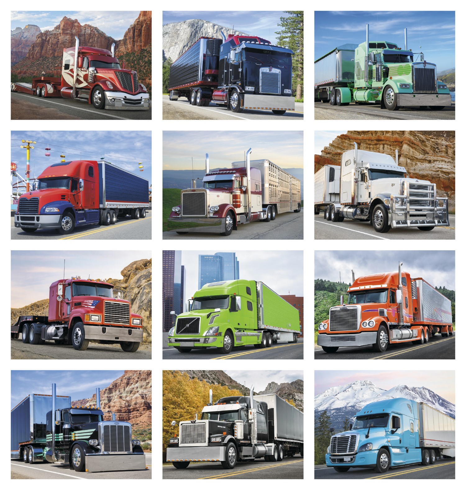 Custom Printed 18Wheeler Appointment Wall Calendars, Promotional