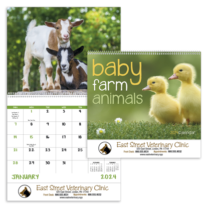 baby farm animals calendars